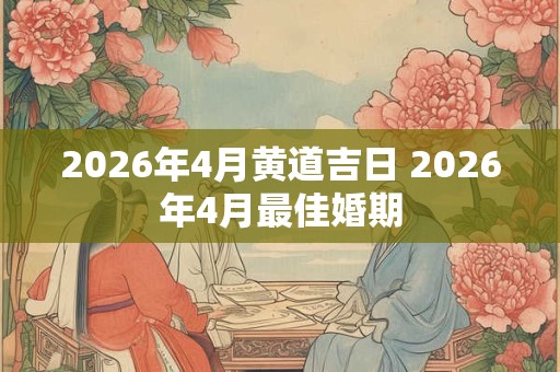 2026年4月黄道吉日 2026年4月最佳婚期 2026年4月黄道吉日 2026年4月最佳婚期