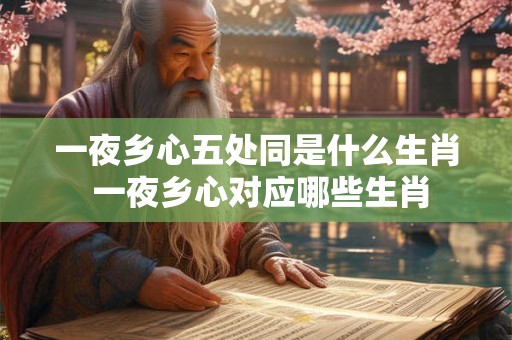 一夜乡心五处同是什么生肖 一夜乡心对应哪些生肖 一夜乡心五处同是什么生肖 一夜乡心对应哪些生肖