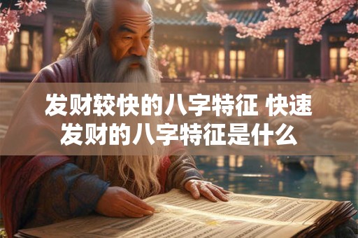 发财较快的八字特征 快速发财的八字特征是什么