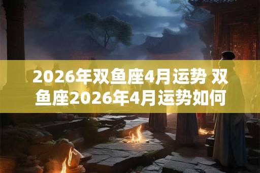 2026年双鱼座4月运势 双鱼座2026年4月运势如何