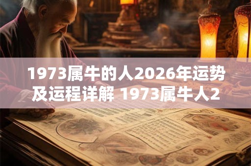 1973属牛的人2026年运势及运程详解 1973属牛人2026运势如何