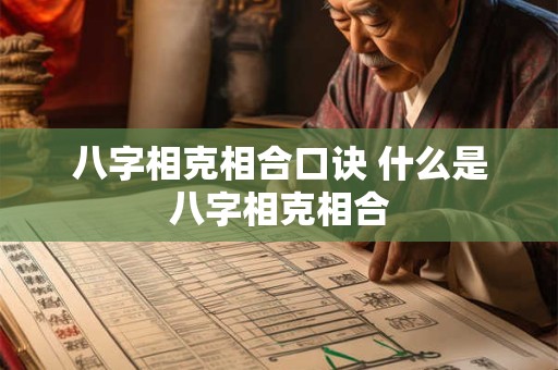 八字相克相合口诀 什么是八字相克相合