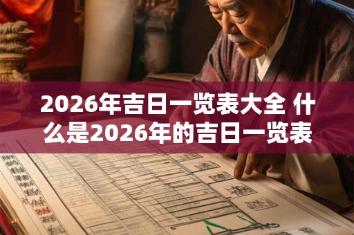 2026年吉日一览表大全 什么是2026年的吉日一览表