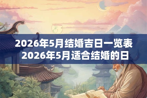 2026年5月结婚吉日一览表 2026年5月适合结婚的日子有哪些 2026年5月结婚吉日一览表 2026年5月适合结婚的日子有哪些