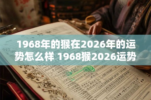 1968年的猴在2026年的运势怎么样 1968猴2026运势如何