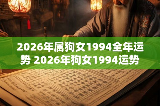 2026年属狗女1994全年运势 2026年狗女1994运势如何
