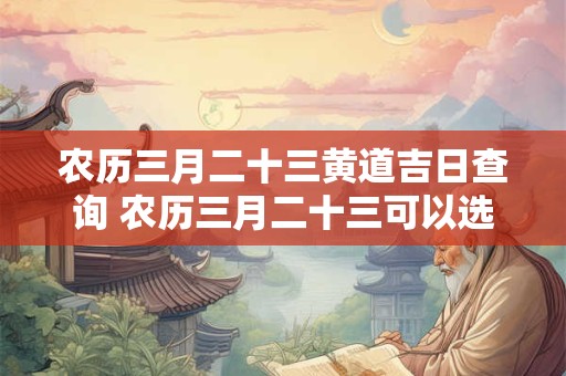 农历三月二十三黄道吉日查询 农历三月二十三可以选黄道吉日吗