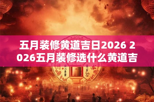 五月装修黄道吉日2026 2026五月装修选什么黄道吉日