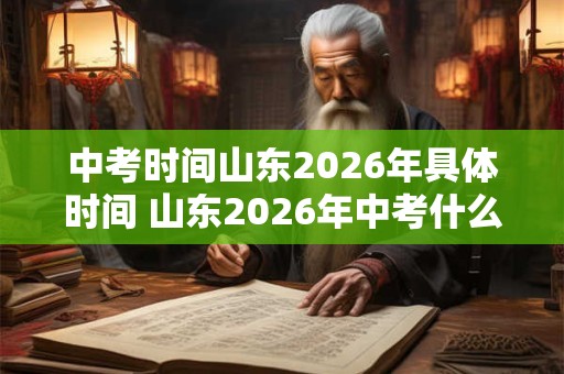 中考时间山东2026年具体时间 山东2026年中考什么时候举行