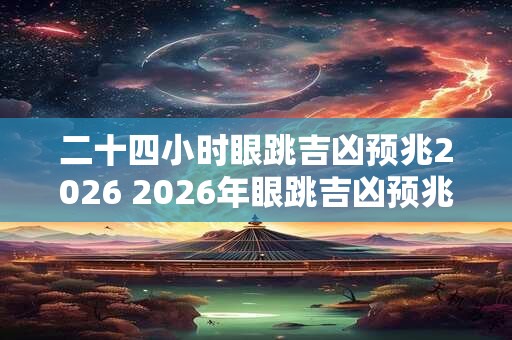 二十四小时眼跳吉凶预兆2026 2026年眼跳吉凶预兆如何