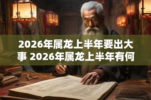 2026年属龙上半年要出大事 2026年属龙上半年有何大事