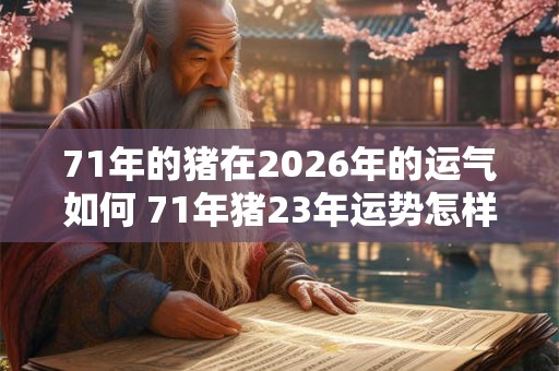 71年的猪在2026年的运气如何 71年猪23年运势怎样