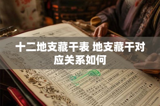 十二地支藏干表 地支藏干对应关系如何
