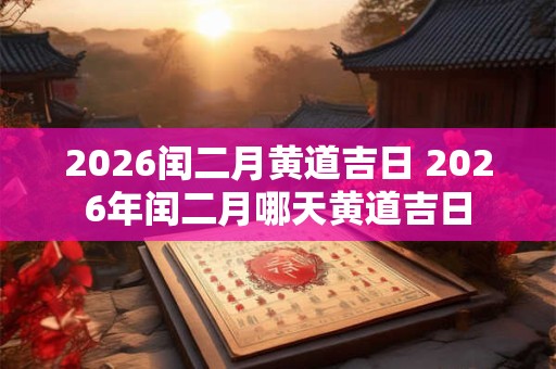 2026闰二月黄道吉日 2026年闰二月哪天黄道吉日