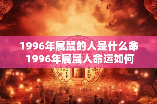 1996年属鼠的人是什么命 1996年属鼠人命运如何