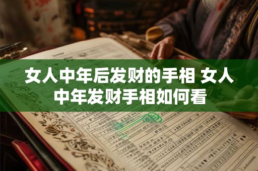 女人中年后发财的手相 女人中年发财手相如何看
