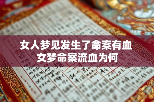 女人梦见发生了命案有血 女梦命案流血为何
