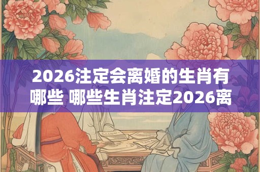 2026注定会离婚的生肖有哪些 哪些生肖注定2026离婚 2026注定会离婚的生肖有哪些 哪些生肖注定2026离婚