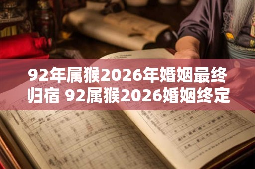 92年属猴2026年婚姻最终归宿 92属猴2026婚姻终定