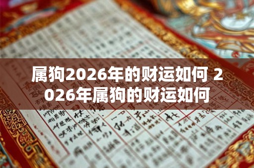 属狗2026年的财运如何 2026年属狗的财运如何