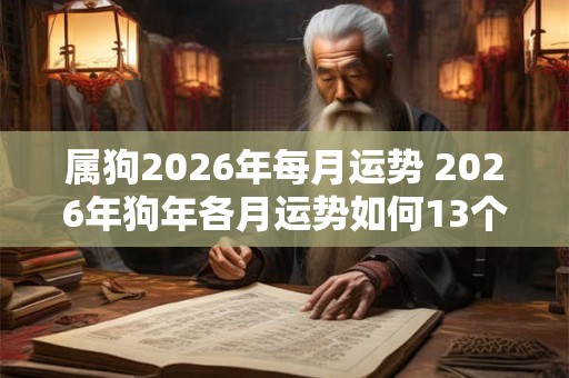 属狗2026年每月运势 2026年狗年各月运势如何13个字