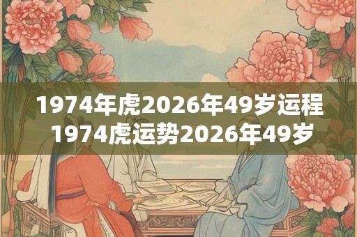 1974年虎2026年49岁运程 1974虎运势2026年49岁如何