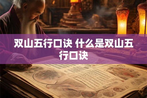 双山五行口诀 什么是双山五行口诀 双山五行口诀 什么是双山五行口诀