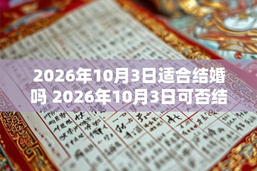 2026年10月3日适合结婚吗 2026年10月3日可否结婚