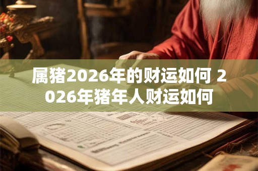 属猪2026年的财运如何 2026年猪年人财运如何