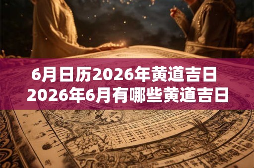 6月日历2026年黄道吉日 2026年6月有哪些黄道吉日