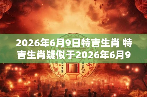 2026年6月9日特吉生肖 特吉生肖疑似于2026年6月9日