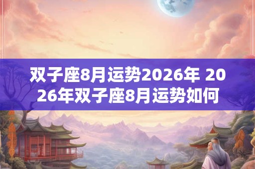 双子座8月运势2026年 2026年双子座8月运势如何 双子座8月运势2026年 2026年双子座8月运势如何