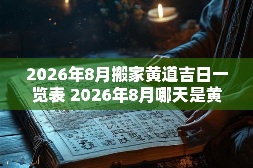 2026年8月搬家黄道吉日一览表 2026年8月哪天是黄道吉日搬家