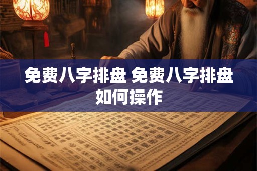 免费八字排盘 免费八字排盘如何操作