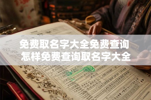 免费取名字大全免费查询 怎样免费查询取名字大全
