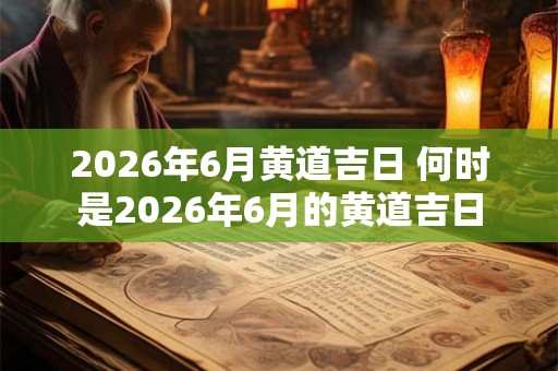 2026年6月黄道吉日 何时是2026年6月的黄道吉日