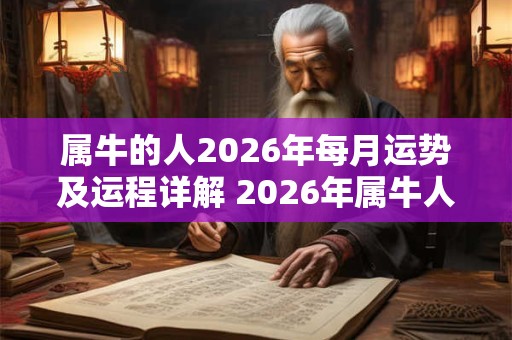 属牛的人2026年每月运势及运程详解 2026年属牛人月运程详解