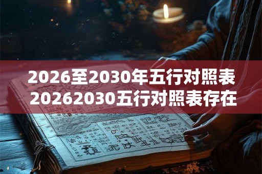 2026至2030年五行对照表 20262030五行对照表存在哪些变化