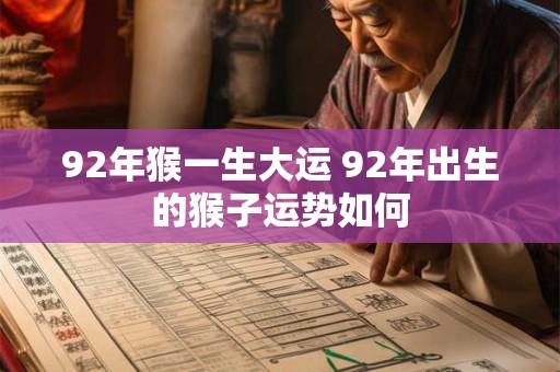 92年猴一生大运 92年出生的猴子运势如何