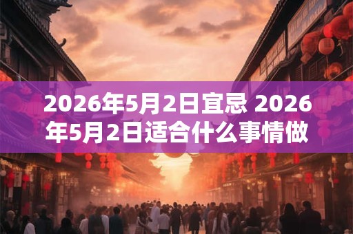 2026年5月2日宜忌 2026年5月2日适合什么事情做 2026年5月2日宜忌 2026年5月2日适合什么事情做