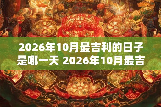 2026年10月最吉利的日子是哪一天 2026年10月最吉利日是何时