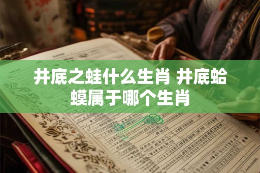 井底之蛙什么生肖 井底蛤蟆属于哪个生肖