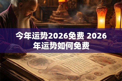 今年运势2026免费 2026年运势如何免费
