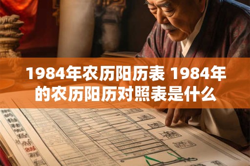 1984年农历阳历表 1984年的农历阳历对照表是什么