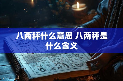 八两秤什么意思 八两秤是什么含义