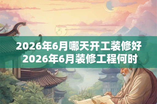 2026年6月哪天开工装修好 2026年6月装修工程何时完工 2026年6月哪天开工装修好 2026年6月装修工程何时完工