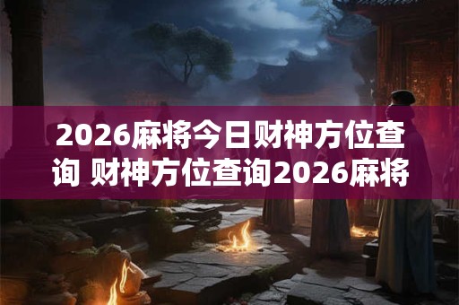 2026麻将今日财神方位查询 财神方位查询2026麻将如何操作 2026麻将今日财神方位查询 财神方位查询2026麻将如何操作