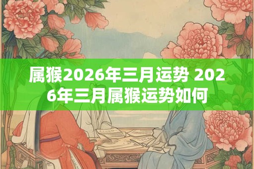 属猴2026年三月运势 2026年三月属猴运势如何