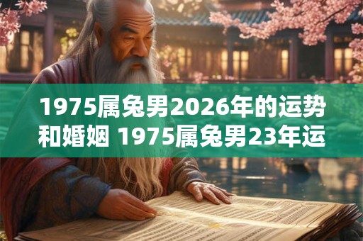 1975属兔男2026年的运势和婚姻 1975属兔男23年运势婚姻如何 1975属兔男2026年的运势和婚姻 1975属兔男23年运势婚姻如何