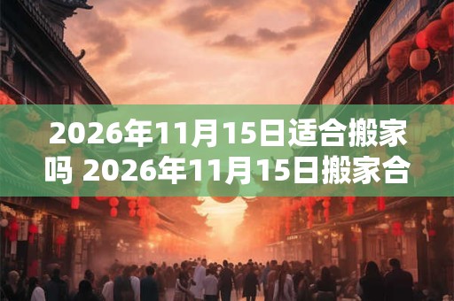 2026年11月15日适合搬家吗 2026年11月15日搬家合适吗 2026年11月15日适合搬家吗 2026年11月15日搬家合适吗